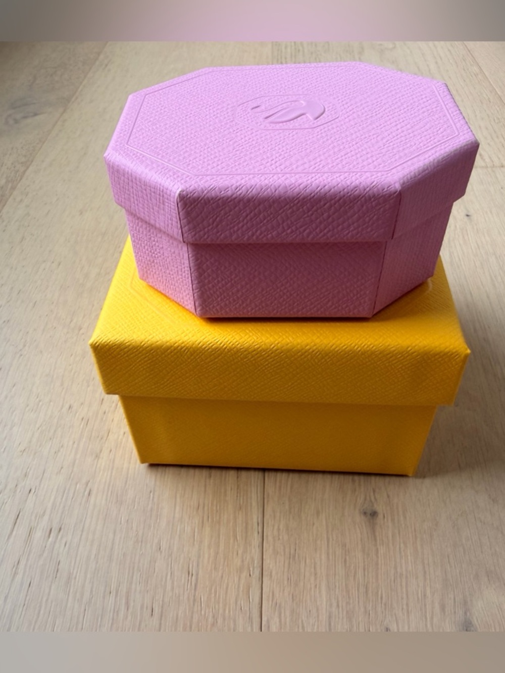 Swarovski Pink Octagonal Jewelry Box & Yellow Square Box - Picture 3 of 6